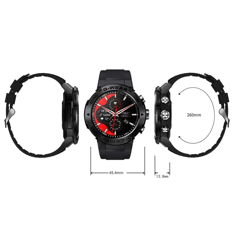 K28H 1.32 Inch Heart Rate/Blood Pressure/Blood Oxygen Monitoring Watch, Color: Silver Gray