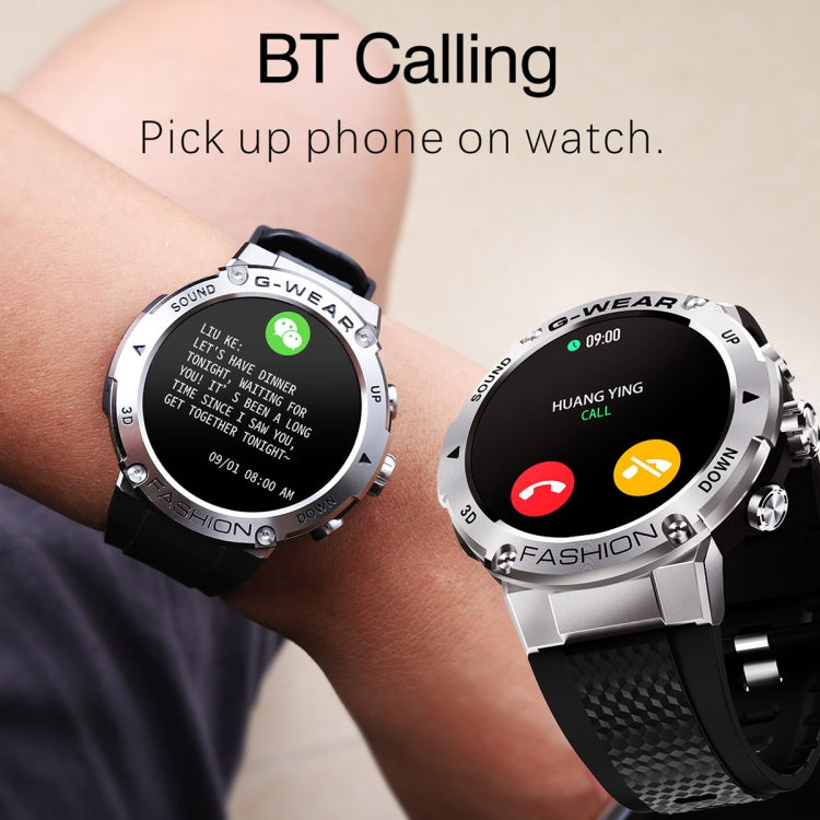 K28H 1.32 Inch Heart Rate/Blood Pressure/Blood Oxygen Monitoring Watch, Color: Silver Gray