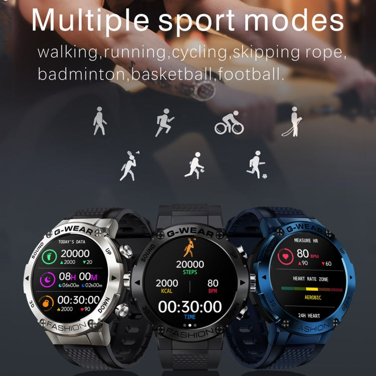 K28H 1.32 Inch Heart Rate/Blood Pressure/Blood Oxygen Monitoring Watch, Color: Silver Three