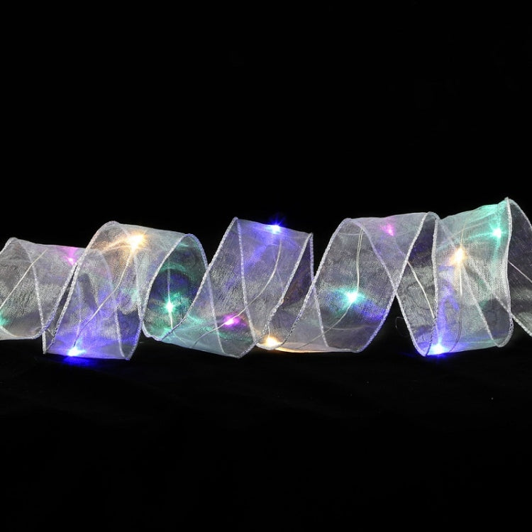 Christmas Ornament Double Light Board Yarn Ribbon String Lights, Specification:
