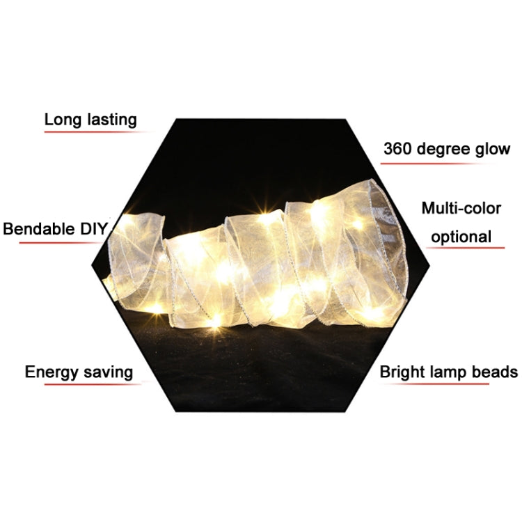 Christmas Ornament Double Light Board Yarn Ribbon String Lights, Specification: