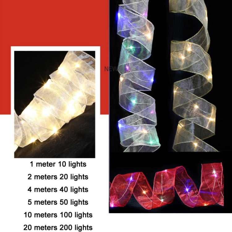 Christmas Ornament Double Light Board Yarn Ribbon String Lights, Specification: