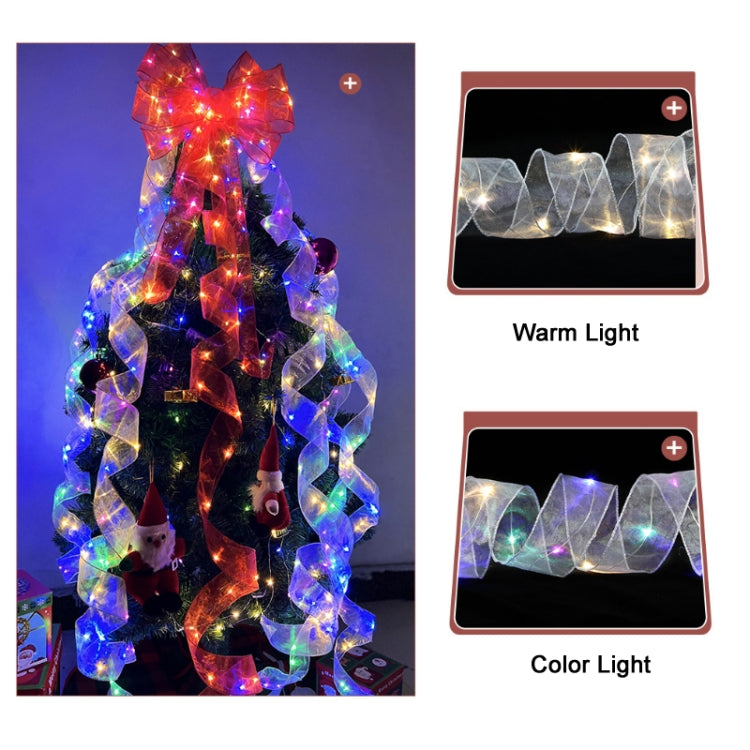 Christmas Ornament Double Light Board Yarn Ribbon String Lights, Specification: