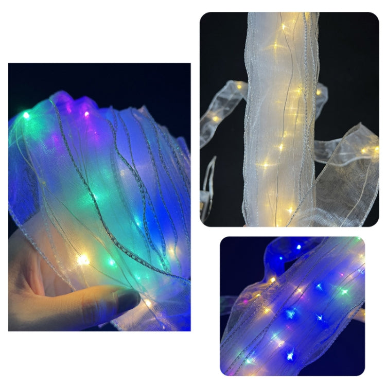 Christmas Ornament Double Light Board Yarn Ribbon String Lights, Specification: