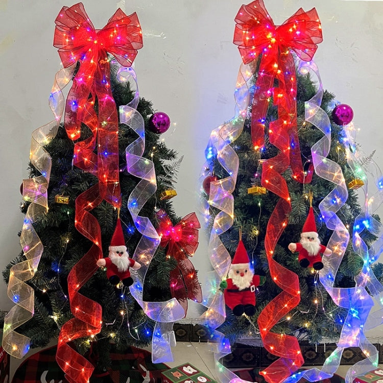 Christmas Ornament Double Light Board Yarn Ribbon String Lights, Specification: