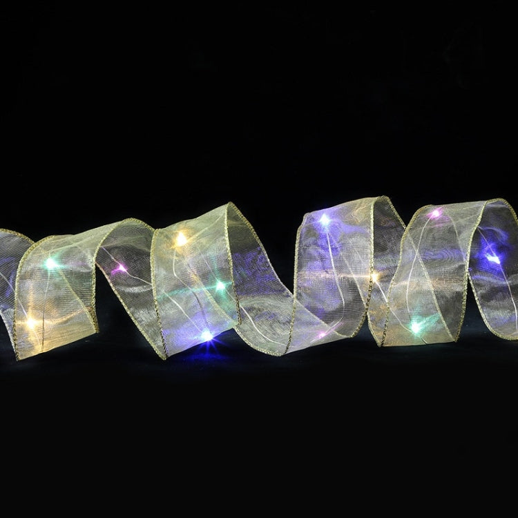 Christmas Ornament Double Light Board Yarn Ribbon String Lights, Specification: