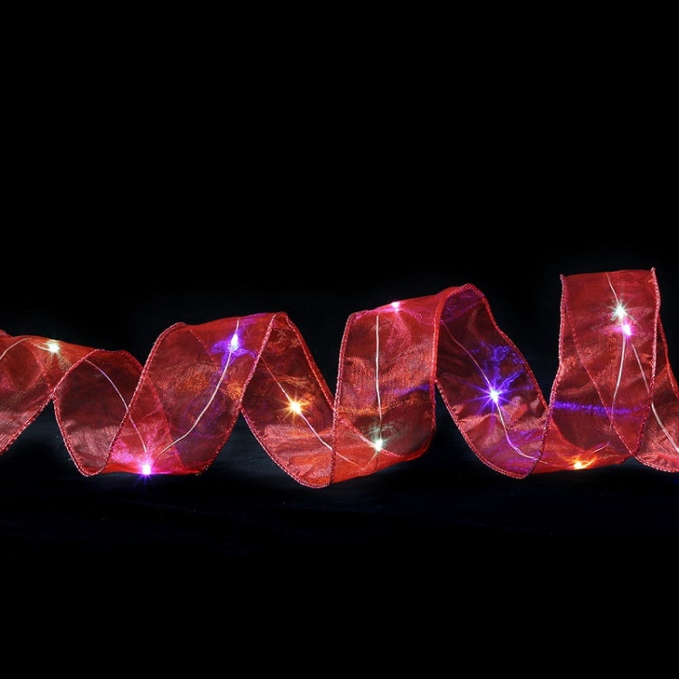 Christmas Ornament Double Light Board Yarn Ribbon String Lights, Specification: