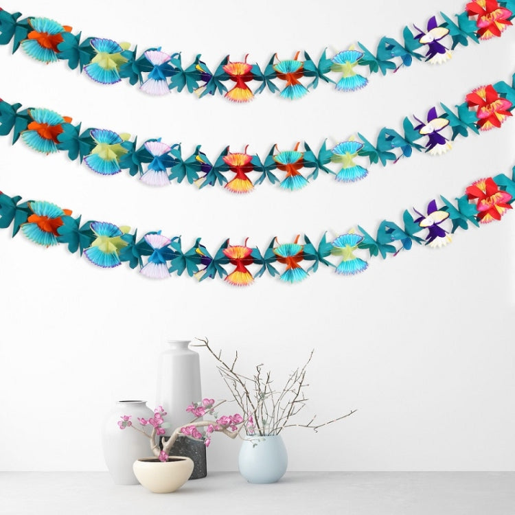 2 PCS Hawaiian Themed Party Decoration Colorful Paper Latte(2.8m)