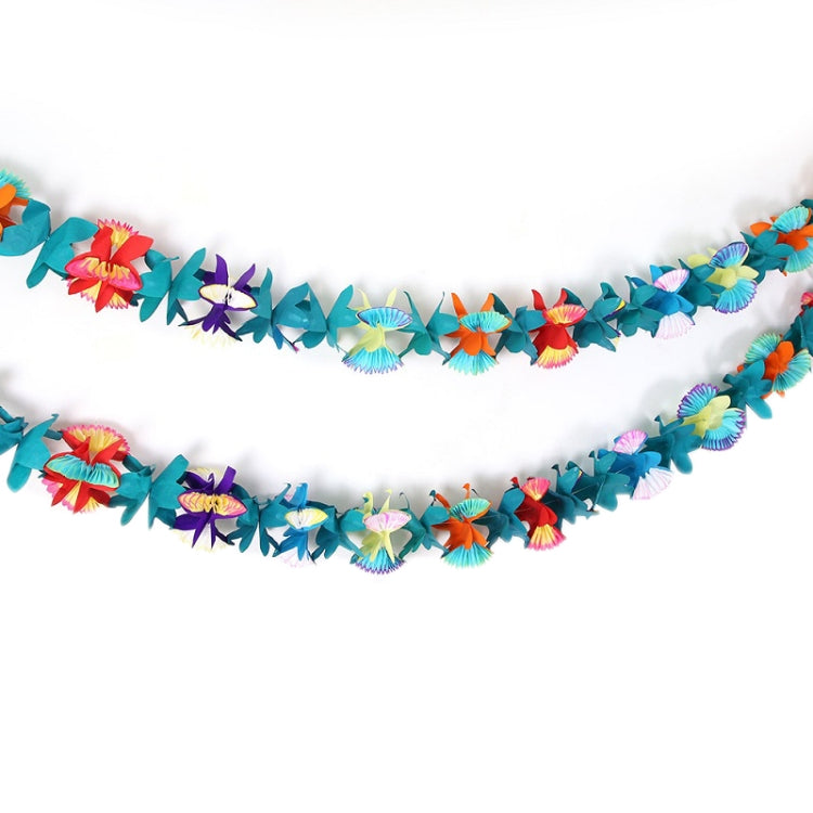 2 PCS Hawaiian Themed Party Decoration Colorful Paper Latte(2.8m)