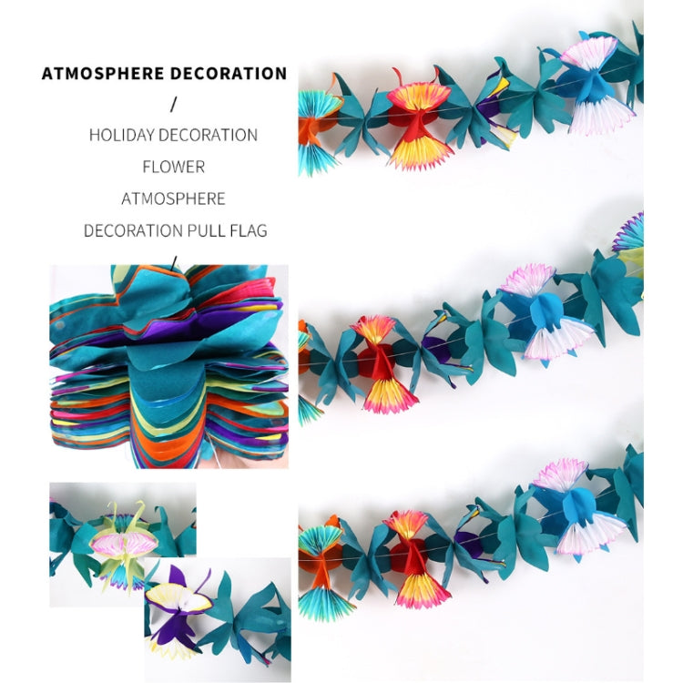 2 PCS Hawaiian Themed Party Decoration Colorful Paper Latte(2.8m)