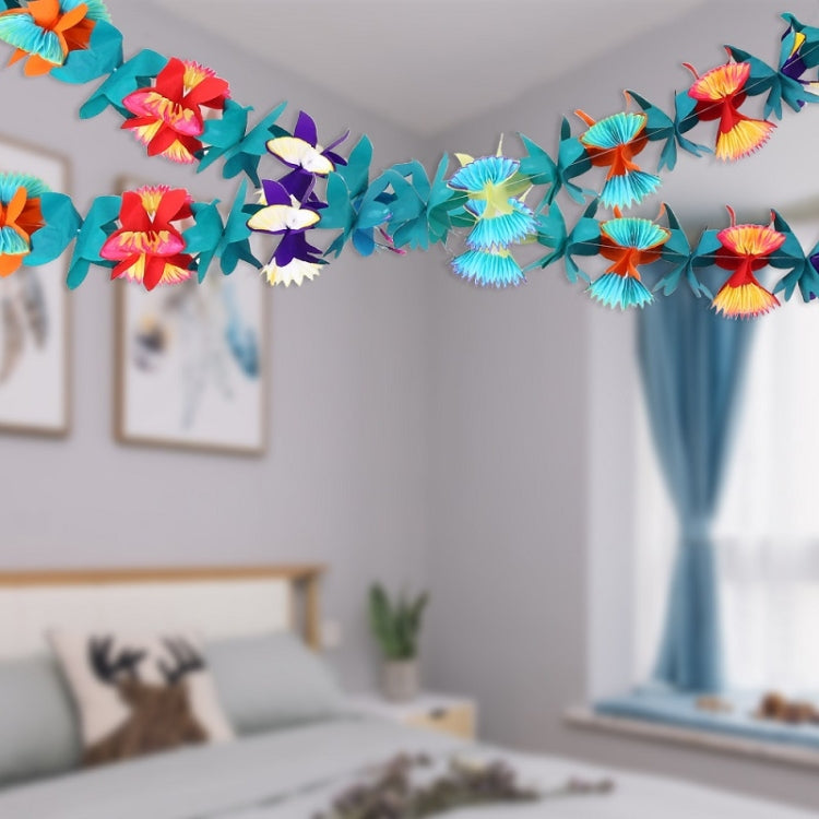 2 PCS Hawaiian Themed Party Decoration Colorful Paper Latte(2.8m)