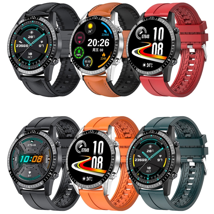I9 1.3 Inch Heart Rate/Blood Pressure/Blood Oxygen Monitoring Watch, Color: Black Leather