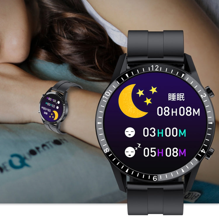 I9 1.3 Inch Heart Rate/Blood Pressure/Blood Oxygen Monitoring Watch, Color: Black Leather
