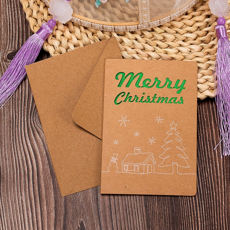 20 PCS Retro Hollow Kraft Blessing Card with Envelope