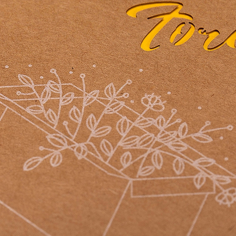 20 PCS Retro Hollow Kraft Blessing Card with Envelope