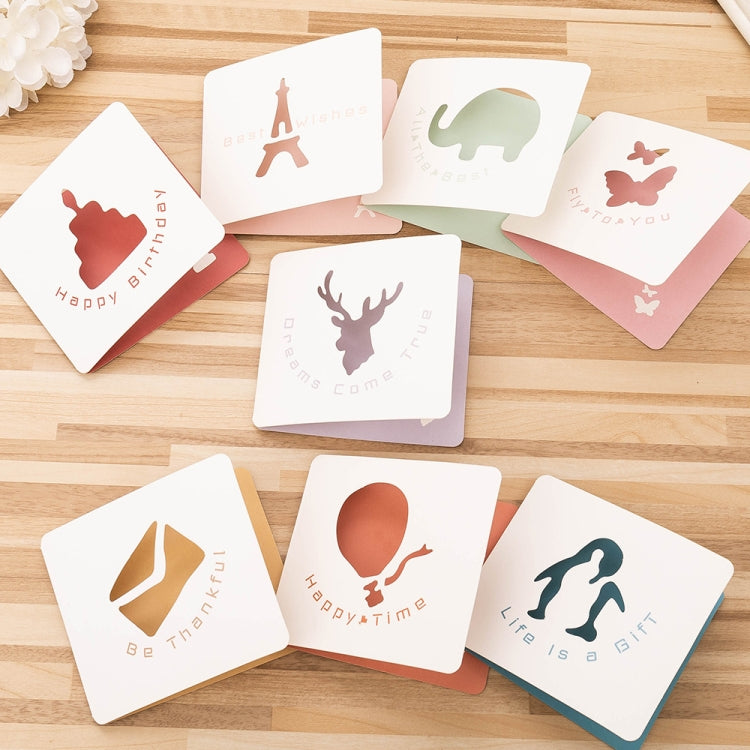 100 PCS Cute Hollow Cartoon Greeting Card