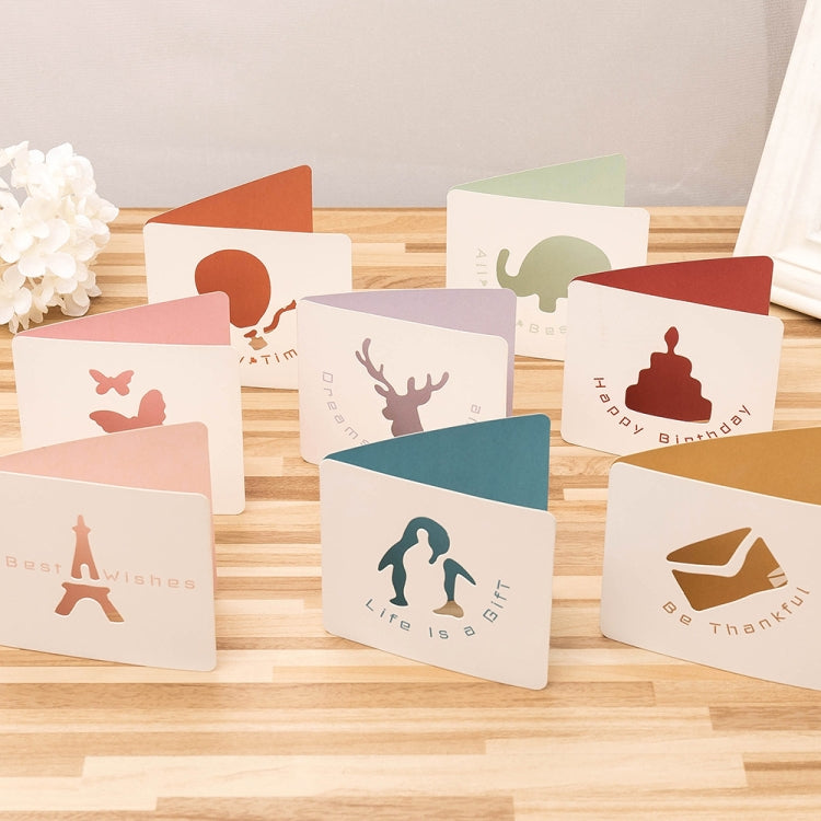 100 PCS Cute Hollow Cartoon Greeting Card
