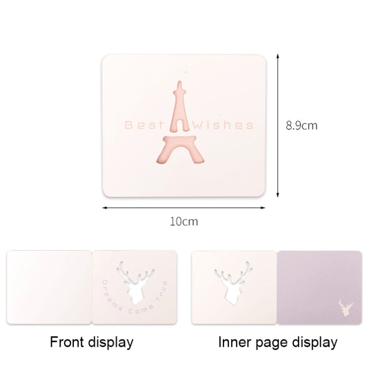 100 PCS Cute Hollow Cartoon Greeting Card