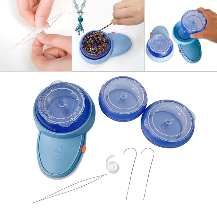 DIY Fast Electric Beading Machine(Blue Host+Beads Bowl x3+Steel Wire x 2+Line x 1)