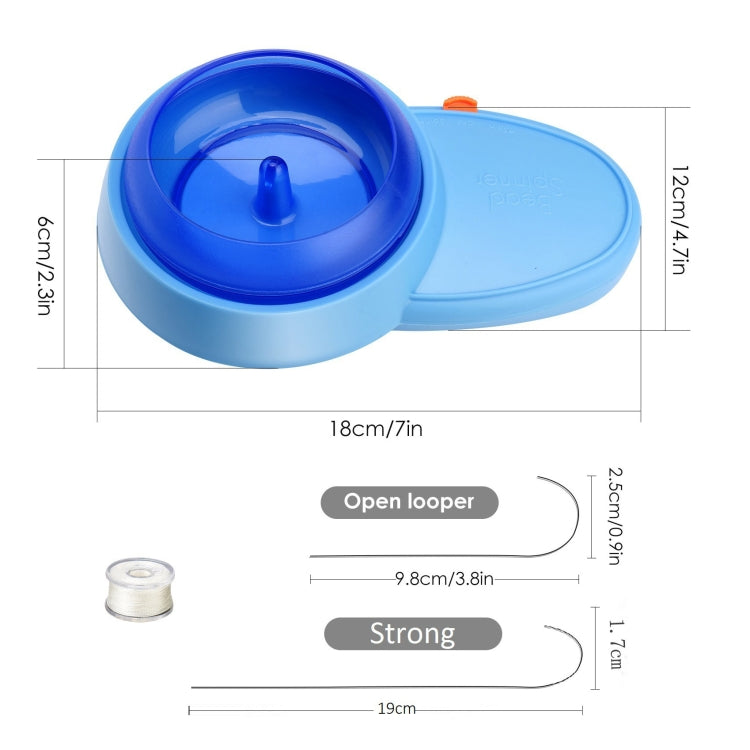 DIY Fast Electric Beading Machine(Blue Host+Beads Bowl x3+Steel Wire x 2+Line x 1)