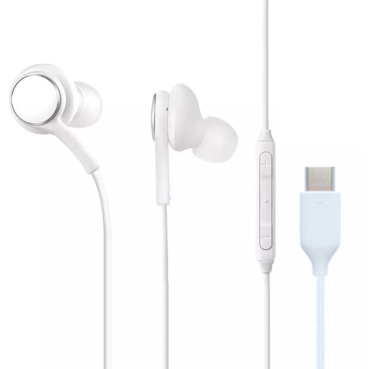 115 Type-C Digital Chip Wire-controlled Headphones For Samsung  Note 10 (White)