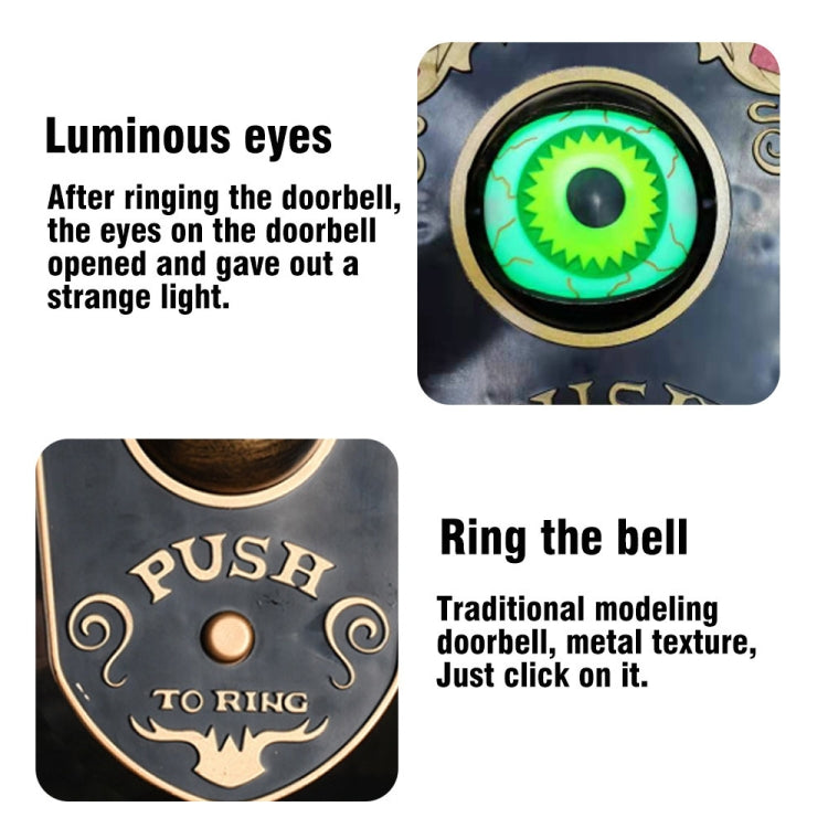 Halloween One-eyed Doorbell Glowing Horror Sound Decoration Pendant White
