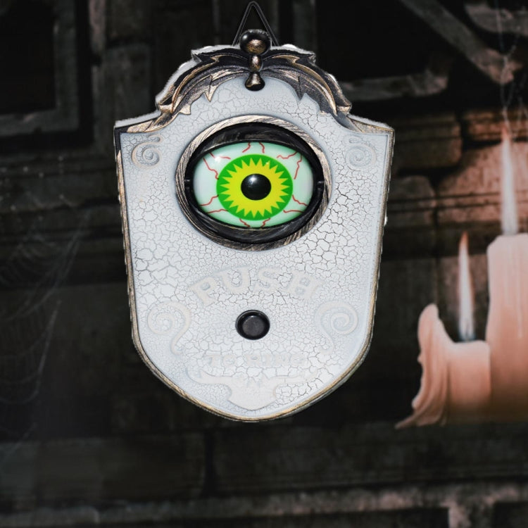 Halloween One-eyed Doorbell Glowing Horror Sound Decoration Pendant White