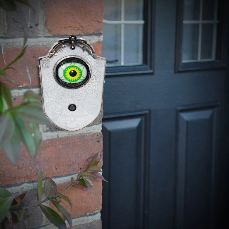 Halloween One-eyed Doorbell Glowing Horror Sound Decoration Pendant White