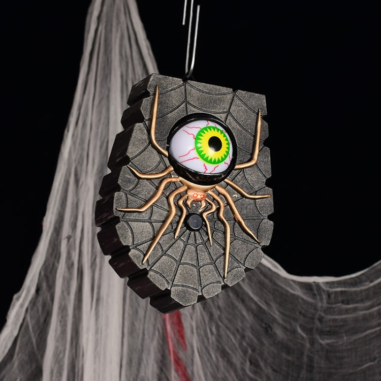 Halloween One-eyed Doorbell Glowing Horror Sound Decoration Pendant Green Eye Spider
