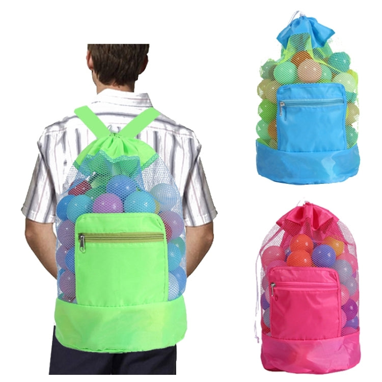 Double Shoulder Mesh Backpack Toy Storage Beach Bag For Children