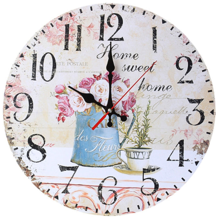 Retro Wood Home Decoration Silent Hanging Clock