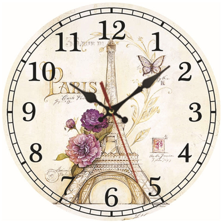 Retro Wood Home Decoration Silent Hanging Clock