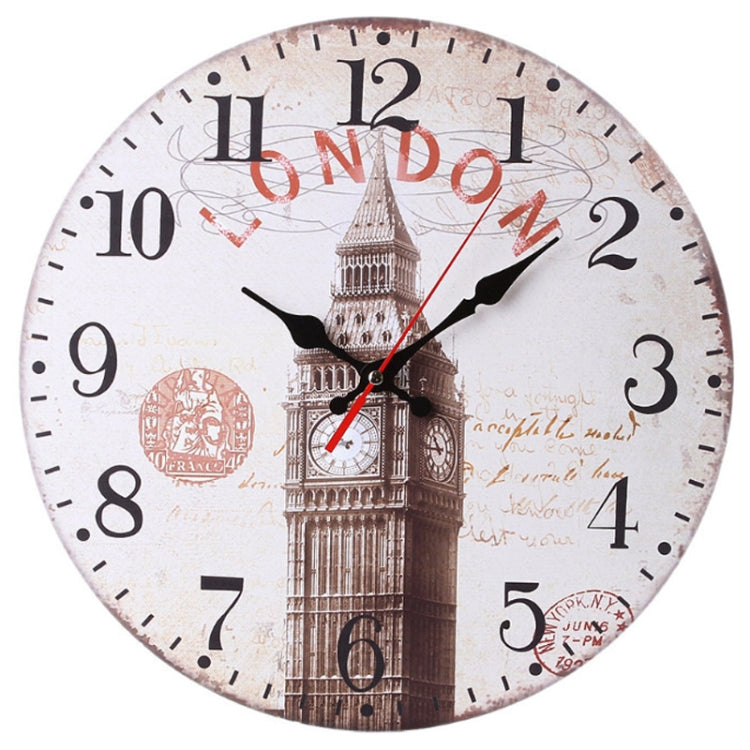 Retro Wood Home Decoration Silent Hanging Clock