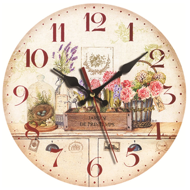Retro Wood Home Decoration Silent Hanging Clock