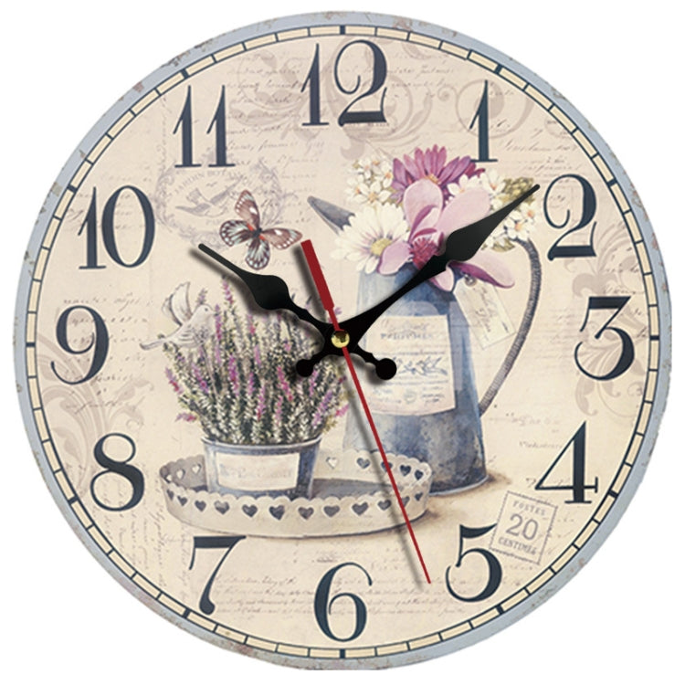 Retro Wood Home Decoration Silent Hanging Clock