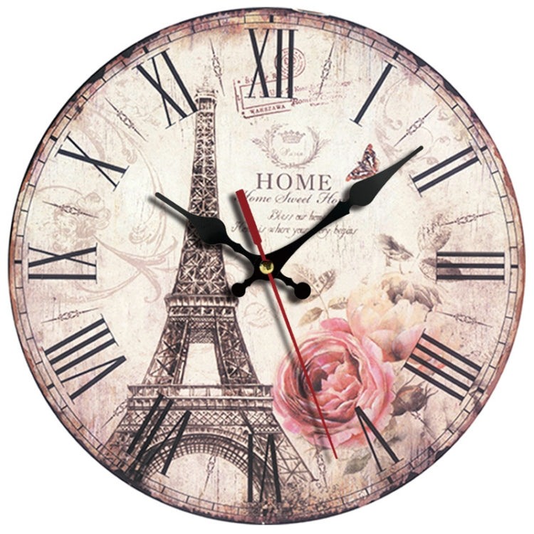 Retro Wood Home Decoration Silent Hanging Clock