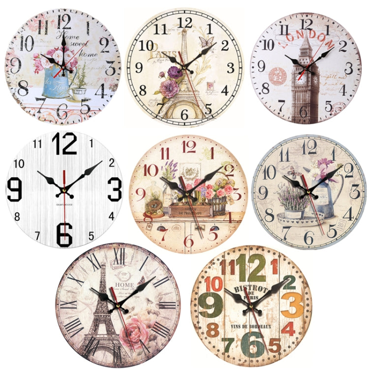 Retro Wood Home Decoration Silent Hanging Clock