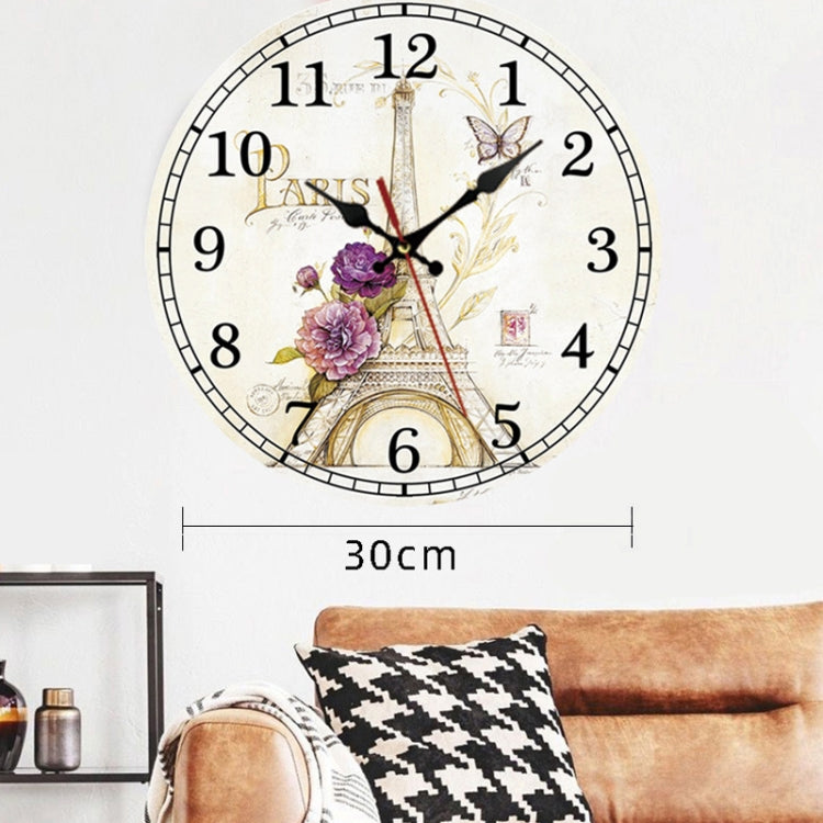 Retro Wood Home Decoration Silent Hanging Clock