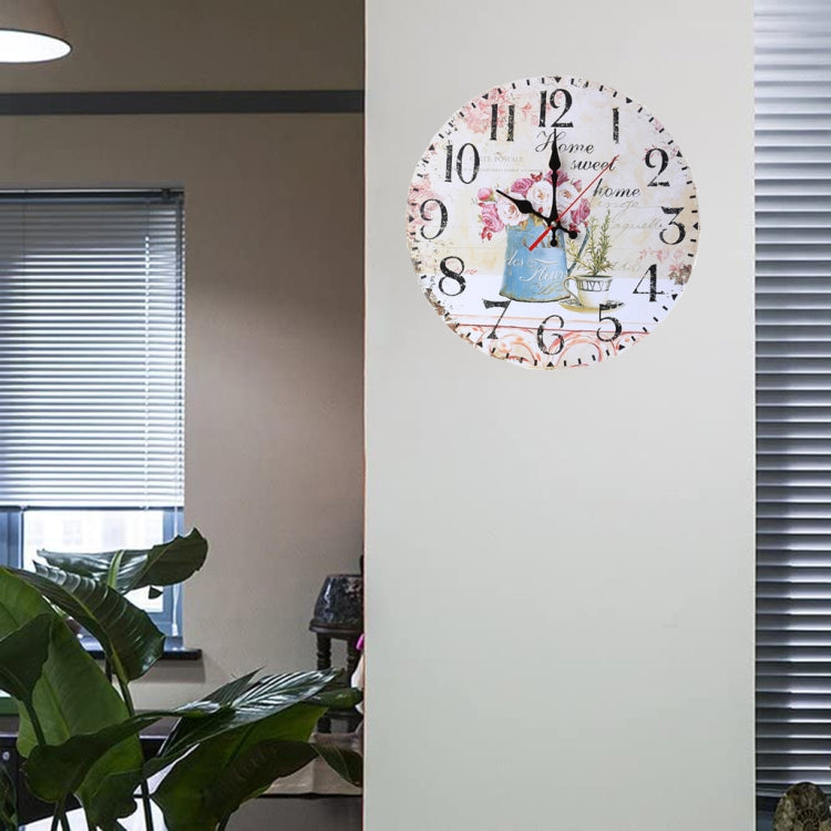 Retro Wood Home Decoration Silent Hanging Clock