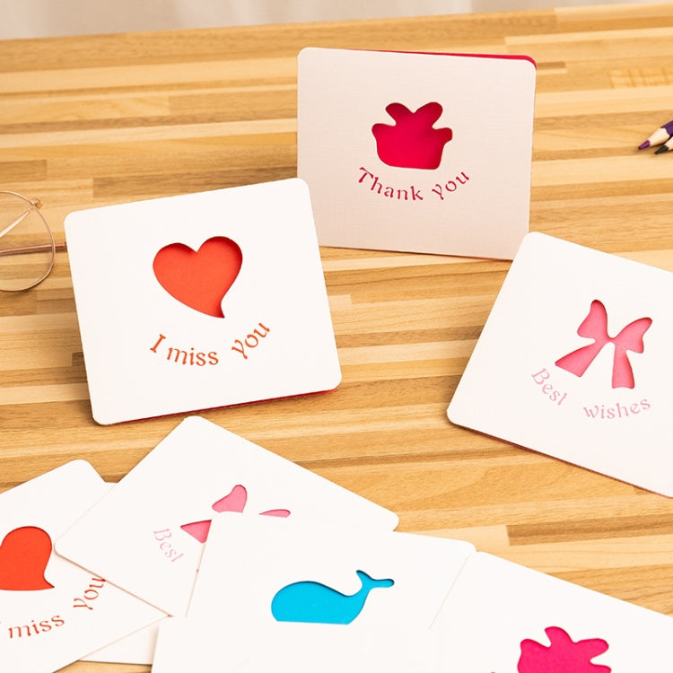 100 PCS Hollow Cartoon Greeting Card