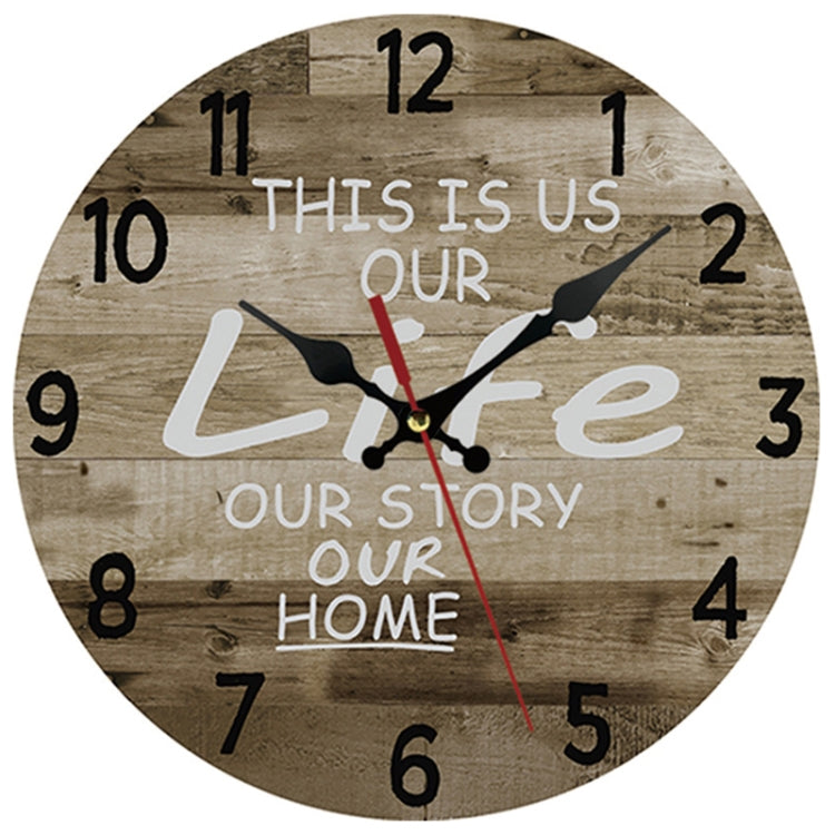 Wooden Living Room Bedroom Decorative Circular Hanging Clock