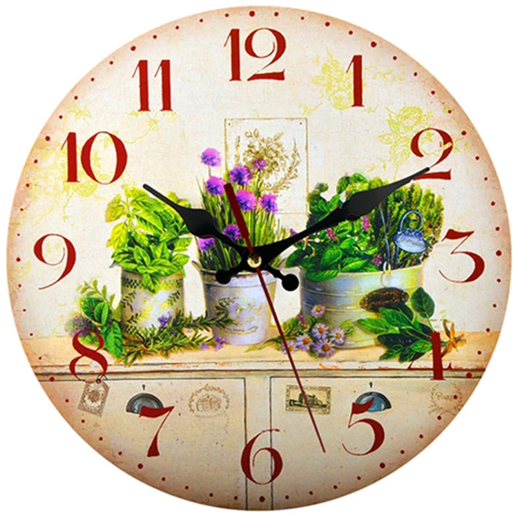 Wooden Living Room Bedroom Decorative Circular Hanging Clock