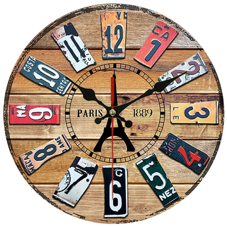 Wooden Living Room Bedroom Decorative Circular Hanging Clock