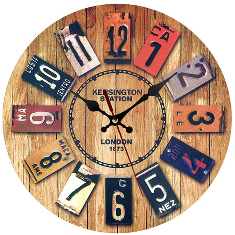 Wooden Living Room Bedroom Decorative Circular Hanging Clock