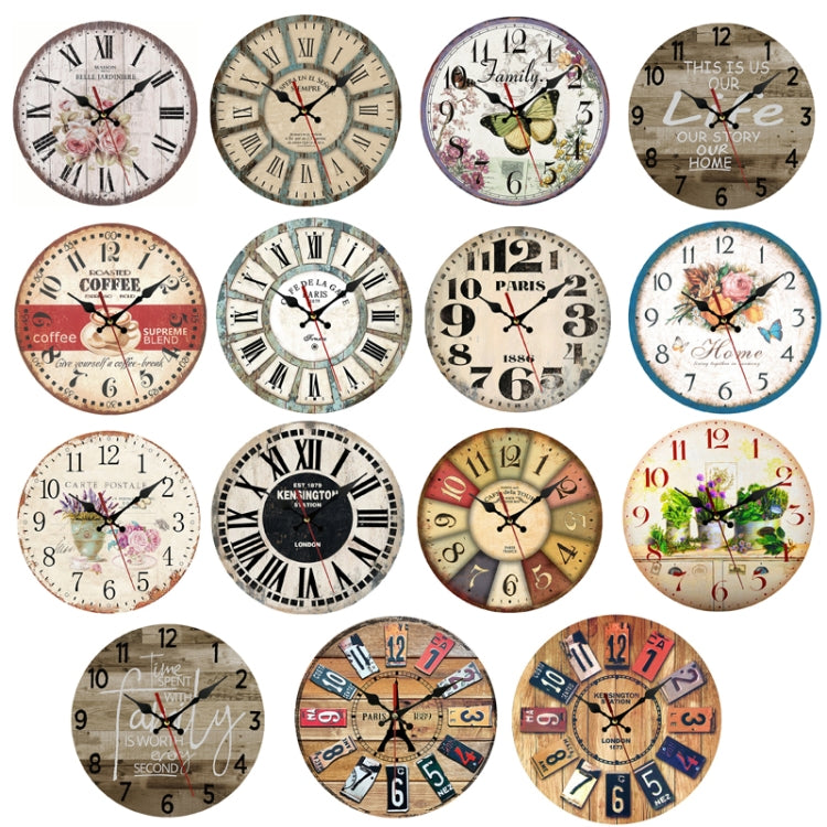 Wooden Living Room Bedroom Decorative Circular Hanging Clock