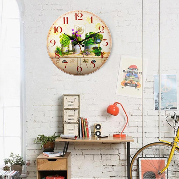 Wooden Living Room Bedroom Decorative Circular Hanging Clock