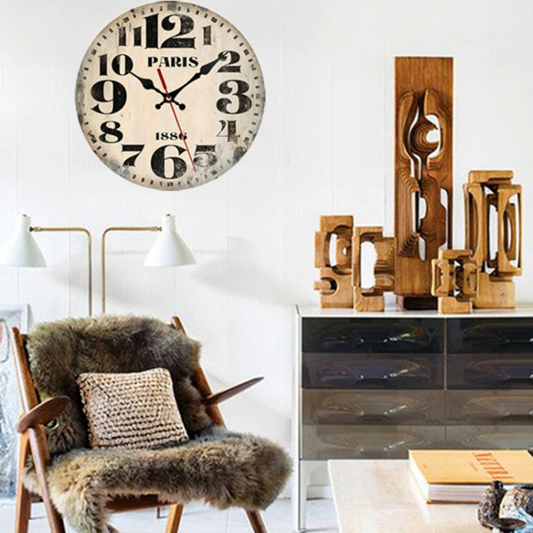 Wooden Living Room Bedroom Decorative Circular Hanging Clock