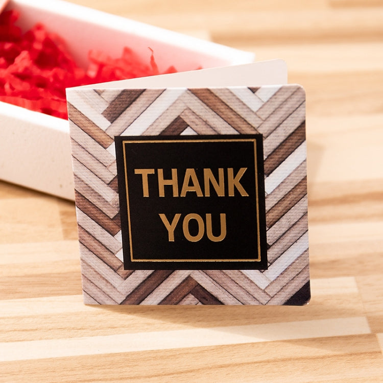 100 PCS Square Bronzing Color Print Thanks Greeting Cards