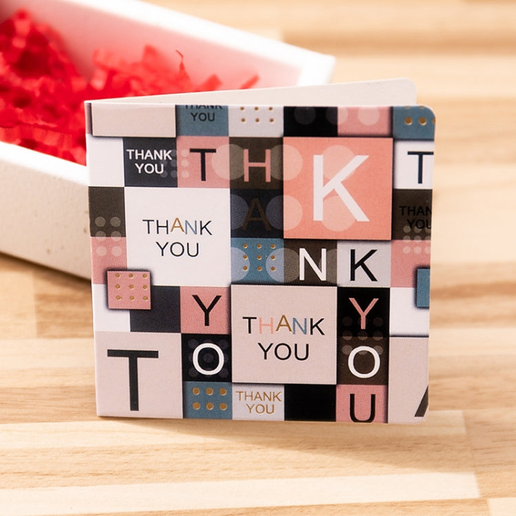 100 PCS Square Bronzing Color Print Thanks Greeting Cards