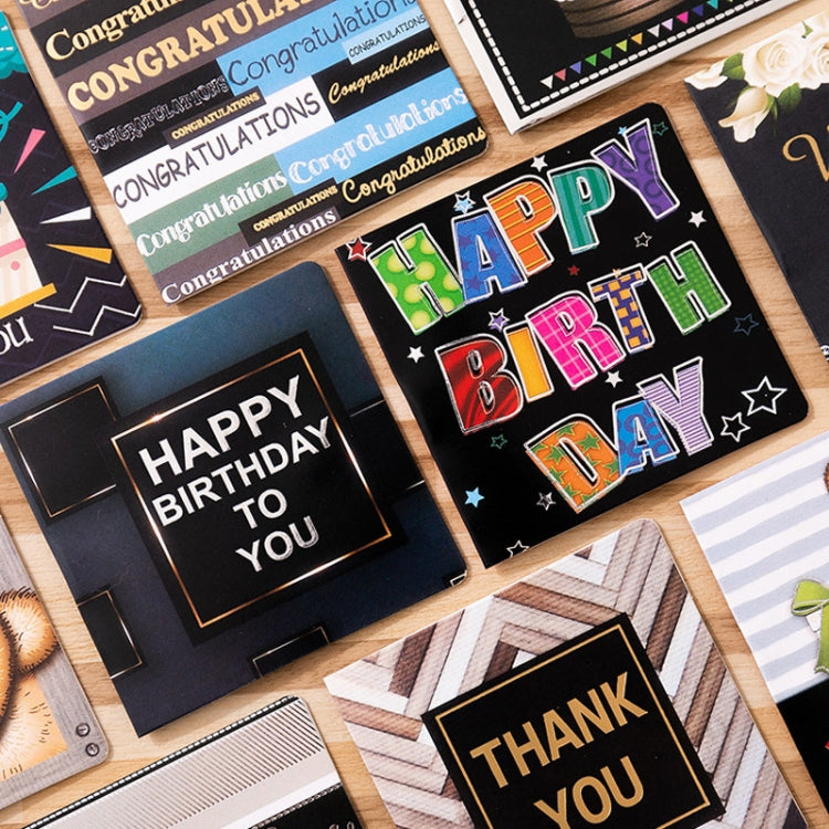 100 PCS Square Bronzing Color Print Thanks Greeting Cards